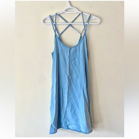 Twik Light Blue Faux Jean Slip Dress with Strappy Open Back - Picture 1 of 1